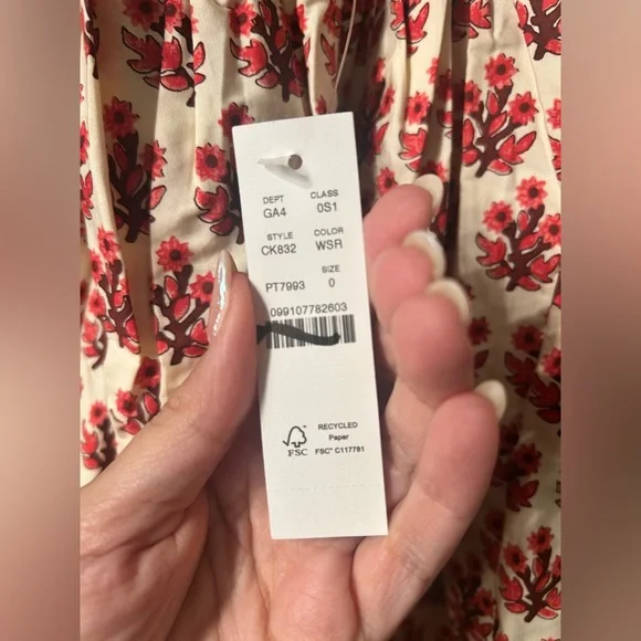 NWT J. Crew Embroidered apron dress in block print Size 0 $248 - Picture 8 of 11